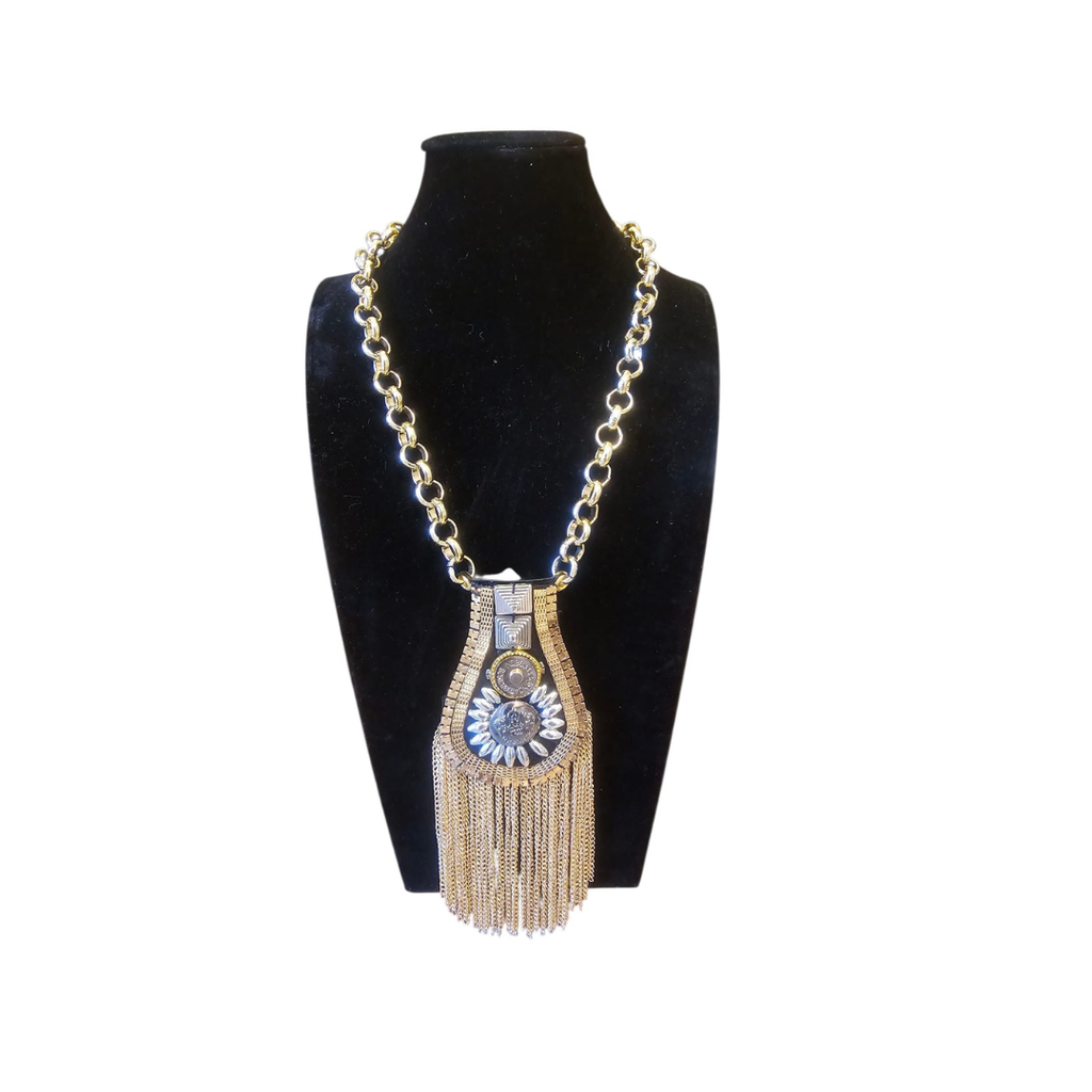 Collana donna trasformabile oro con frange e pendente calamita per Clap Calamita – Claudia De Rosa Jewelry
