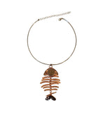 Flat lay collana e pendente Nereide variante oro rosa, collarino rigido regolabile