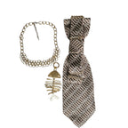 Cravatta Gioiello Fish Gold 3 pezzi in 1: 1 collana, 1 cravatta e 1 charm pendente