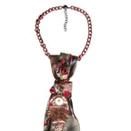 Dettaglio nodo e collana della Cravatta Gioiello Rose Gold regolabile by claudia de rosa jewelry