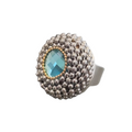 Anello Rockabilly Menta con cristallo Swarovski verde menta e catena in acciaio inox – Claudia De Rosa Jewelry